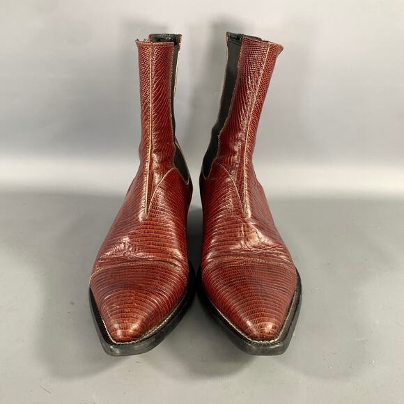 FROM THE FIRST Size 9 Brown Lizard Leather Chelsea Boots main image 4